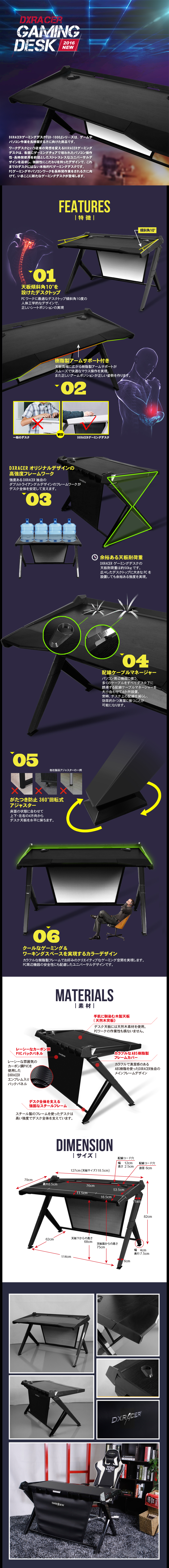 ゲーミングデスクの構造